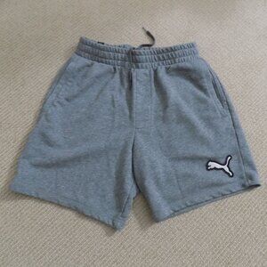 MENS PUMA CASUAL ATHLETIC GYM COTTON SHORTS GREY
